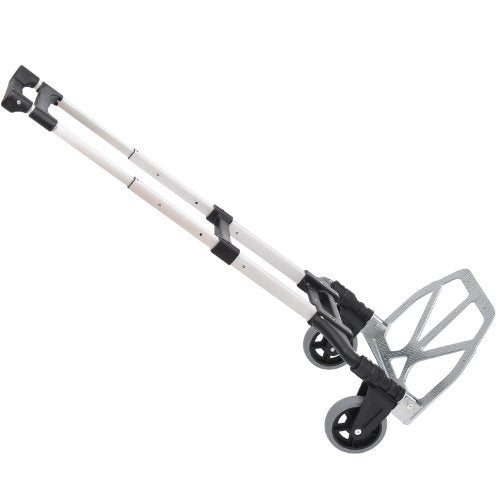 Folding Luggage Cart Max 70kg with Telescopic Handles and Adjustable Height, 41x38.5x100 cm, Silver
