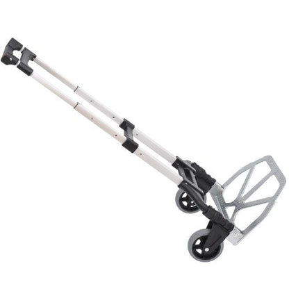 Folding Luggage Cart Max 70kg with Telescopic Handles and Adjustable Height, 41x38.5x100 cm, Silver