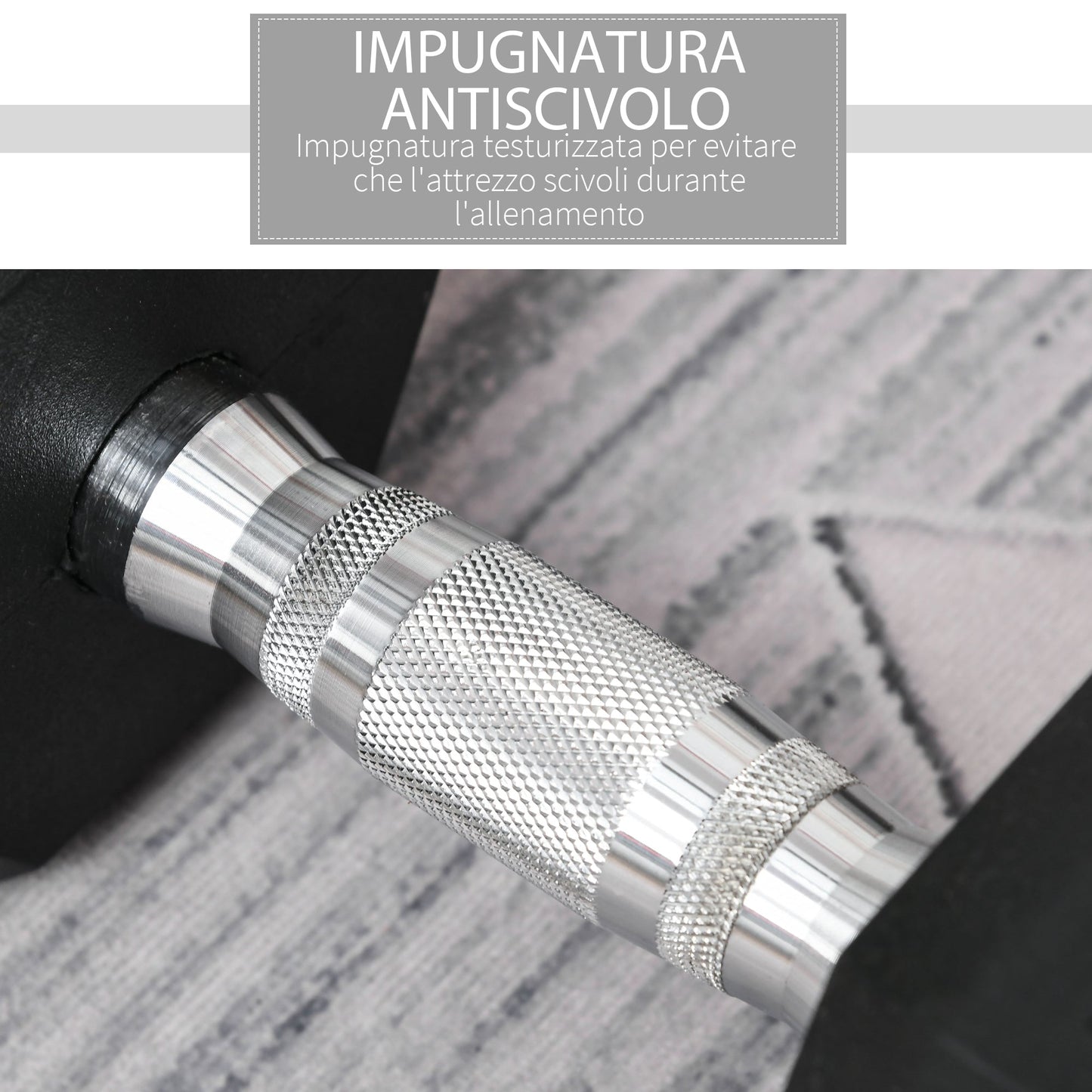 20kg Hex Dumbbell Steel & Rubber for Gym, Home & Office Workout, Black