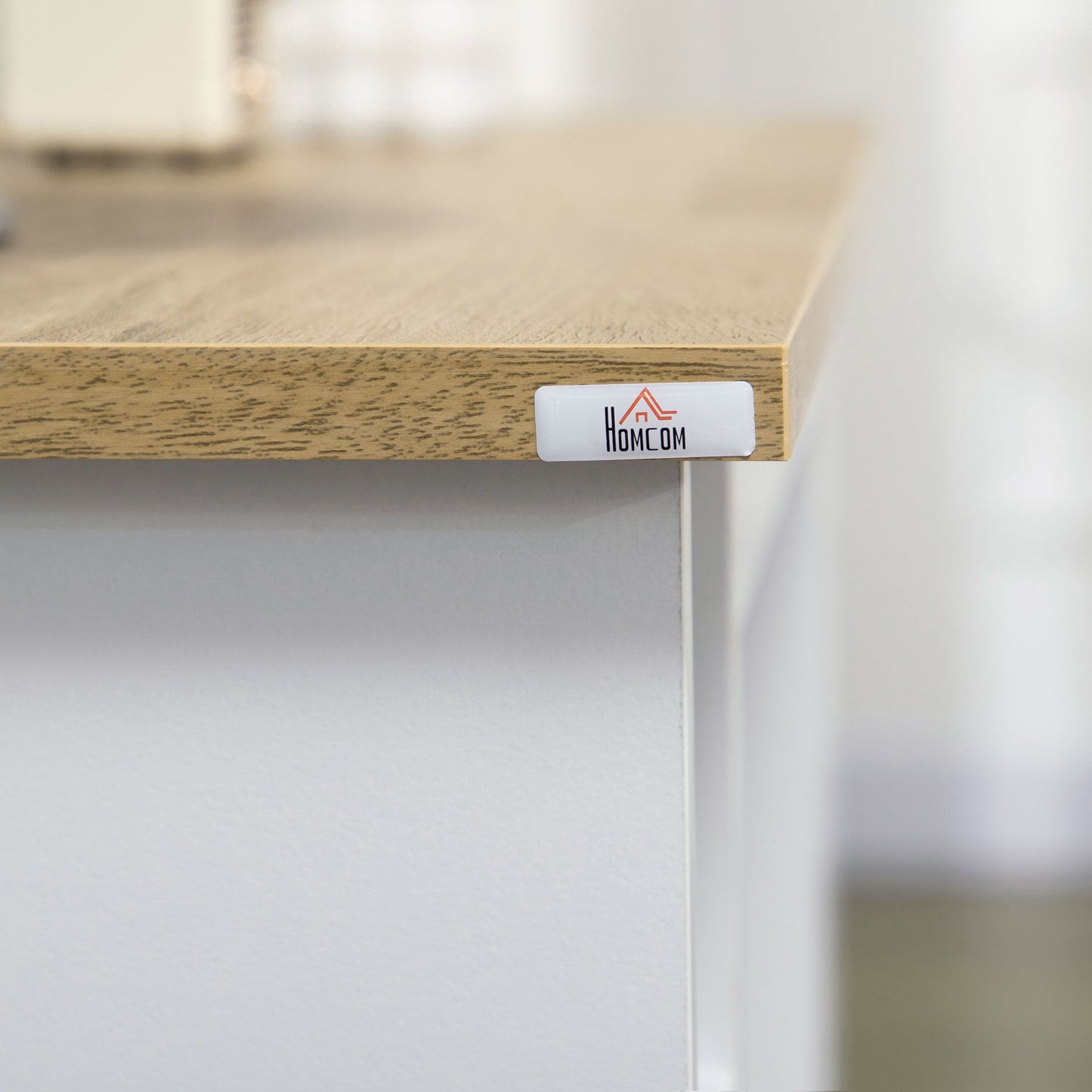 Kitchen Trolley with Cabinet and Adjustable Shelves, Swivel Wheels and Brake, 75x39.5x88 cm, White