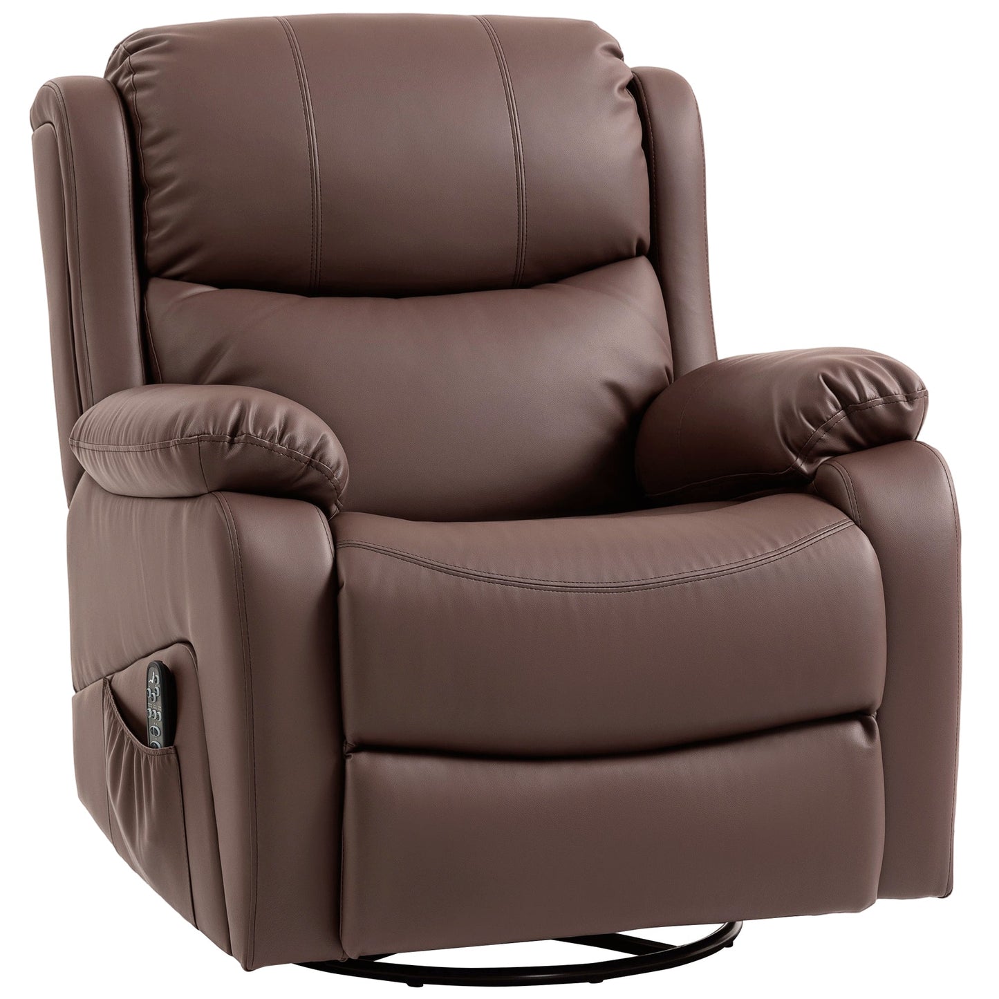 Reclining Relaxing Chair with 8 Massage Points, Heating and Footrest, 87x97x100 cm, Brown