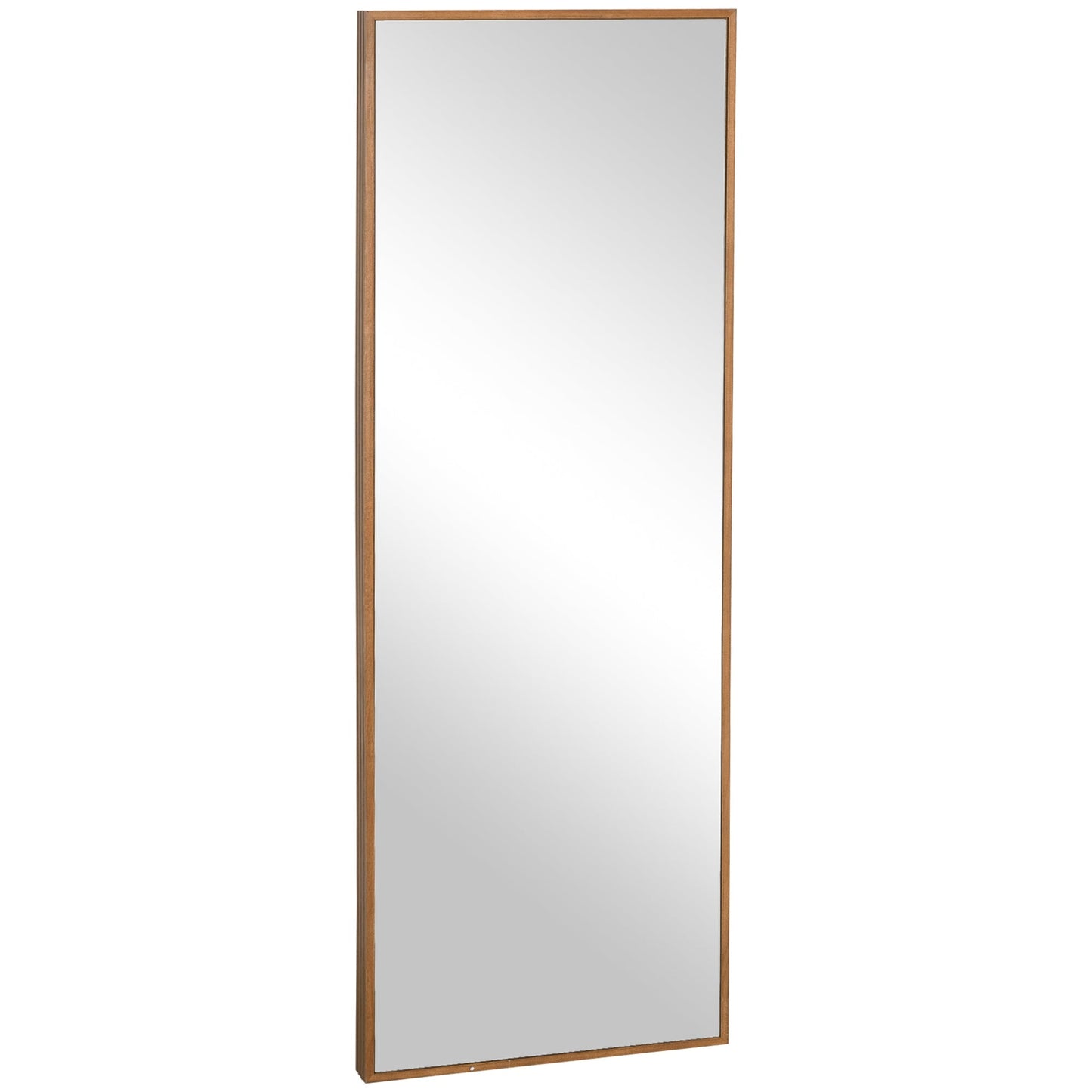 Pine Wood Wall and Freestanding Mirror with Hooks Included, 45x125cm