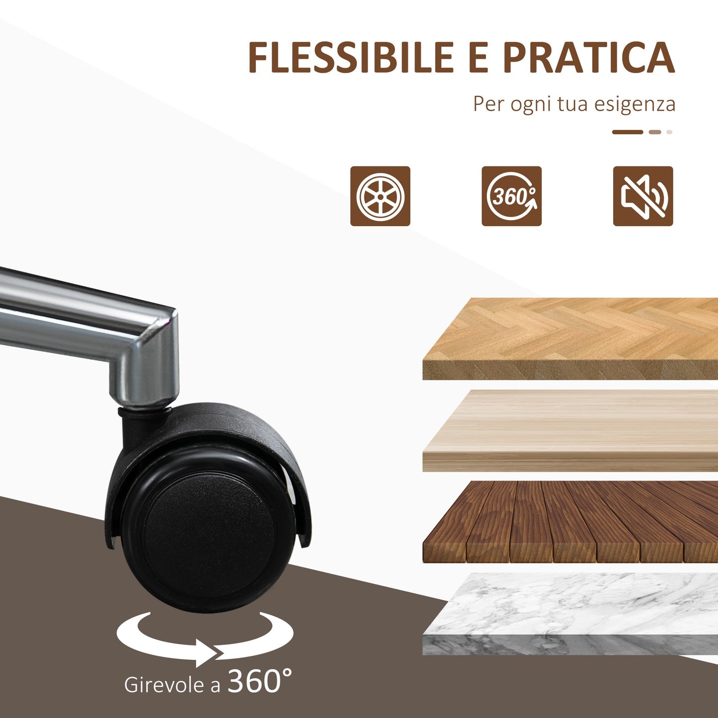 Vintage Padded Office Chair, Faux Leather, Wood and Steel, 53x60x86-96 cm, Black and Dark Brown