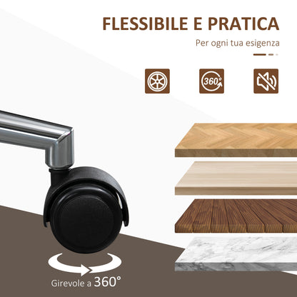 Vintage Padded Office Chair, Faux Leather, Wood and Steel, 53x60x86-96 cm, Black and Dark Brown