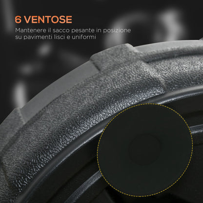 Floor Punching Ball with Fillable Base and Suction Cups, Adjustable Height from 145-180 cm, Black