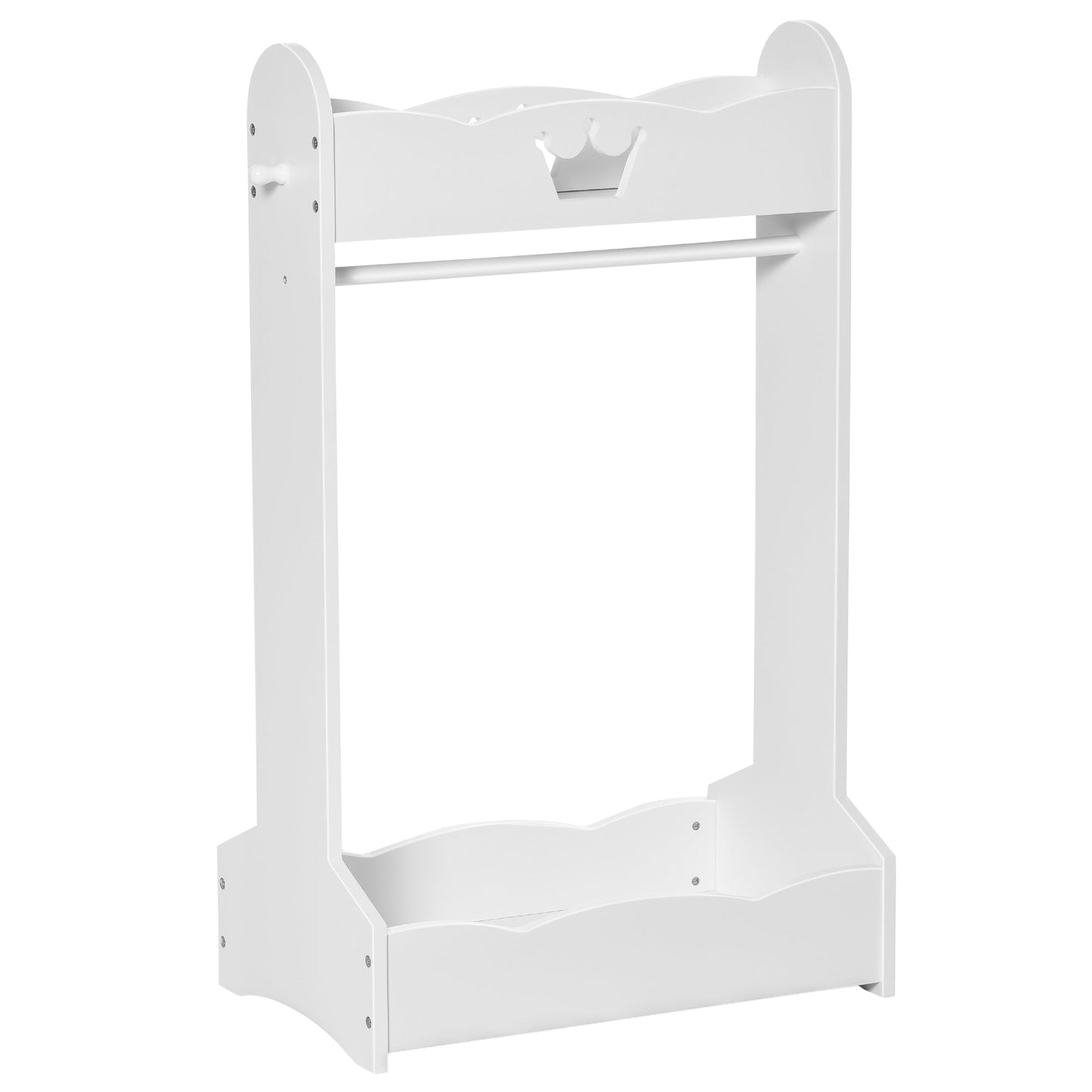 Children's Coat Rack with Shelves and Side Hooks, Wooden Nursery Furniture, 70.5x37x103cm, White