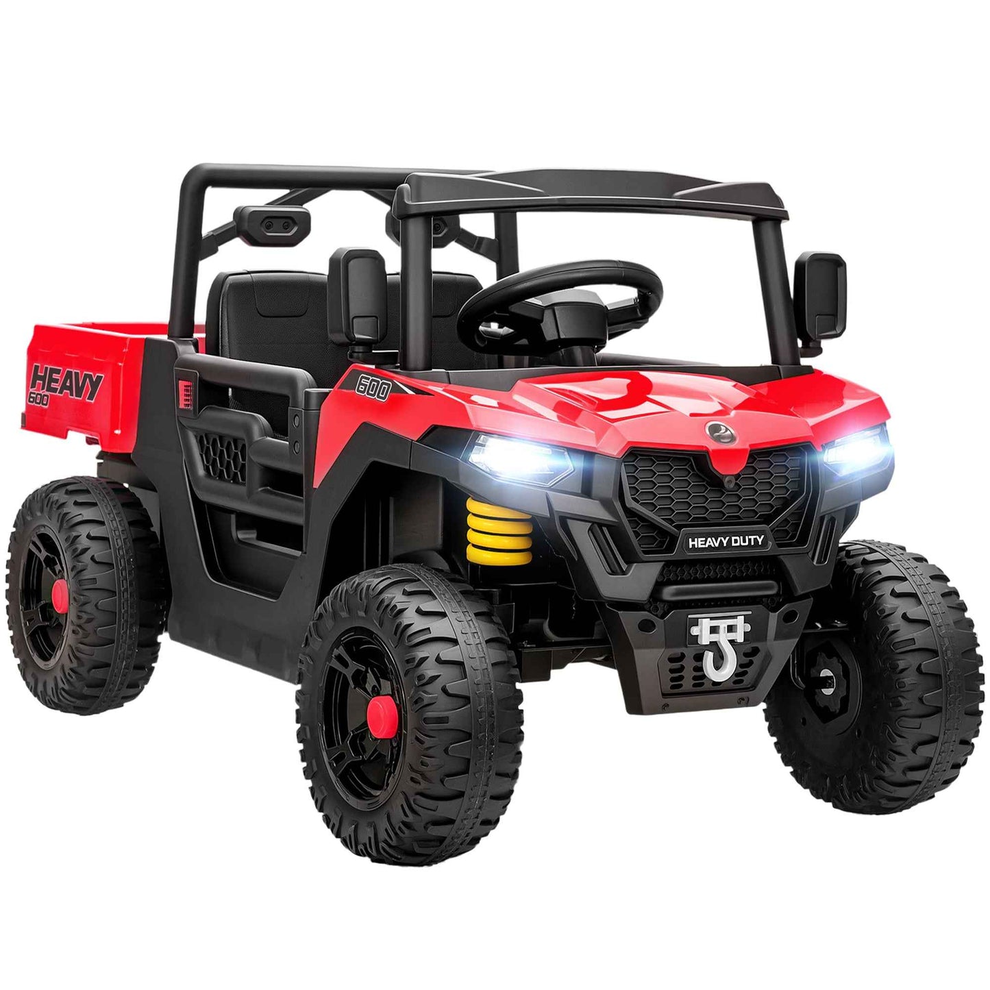 12V Electric Ride-On Toy Car for Kids with Remote Control, Suspension, Trunk, and Music, Ages 3-8, Red