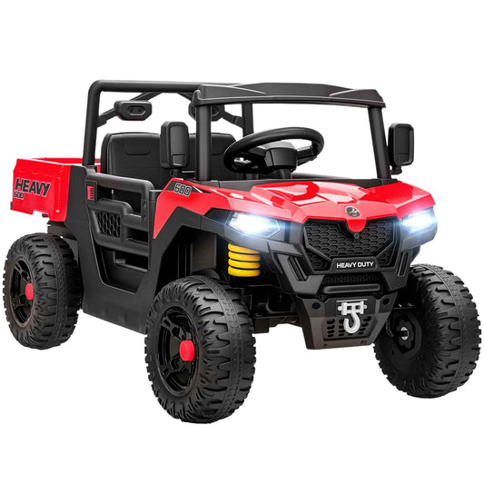 12V Electric Ride-On Toy Car for Kids with Remote Control, Suspension, Trunk, and Music, Ages 3-8, Red