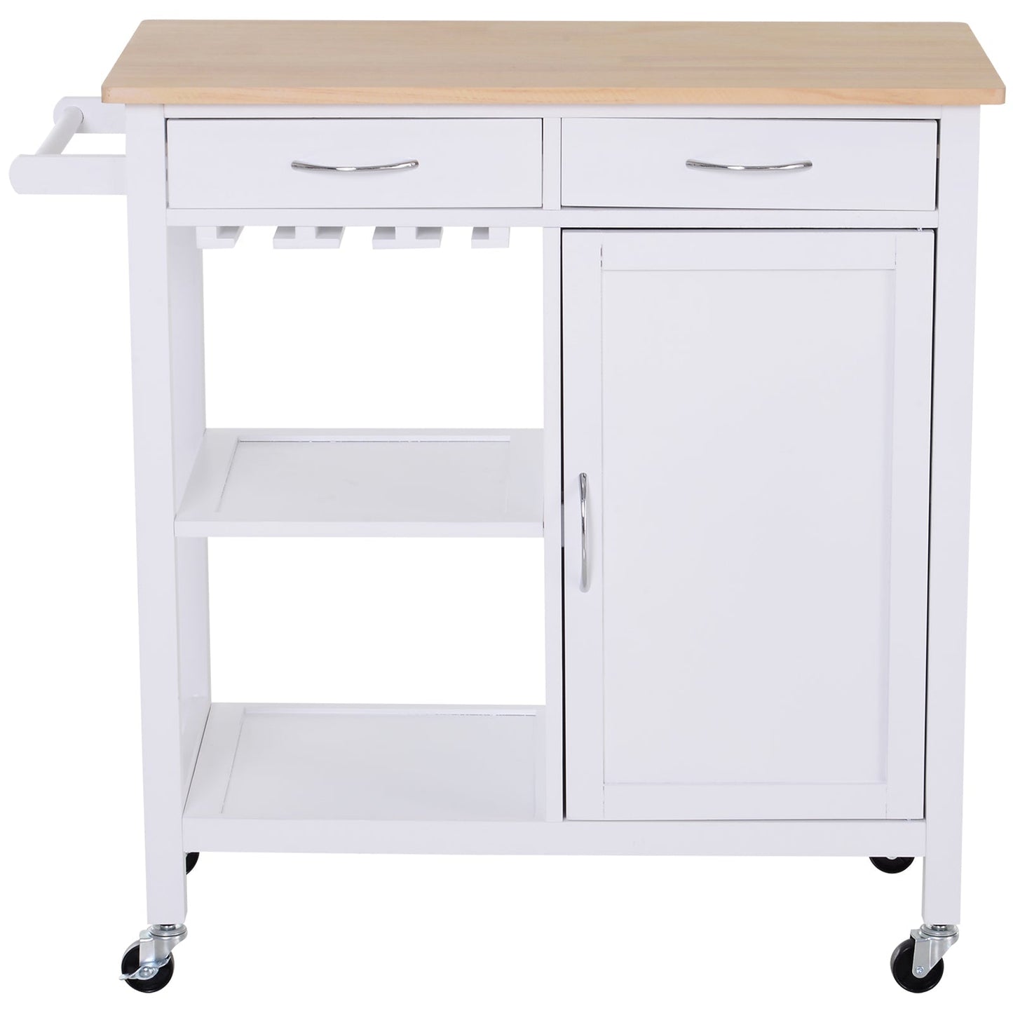 itchen Trolley with Drawers and Wheels in Wood Space Saving