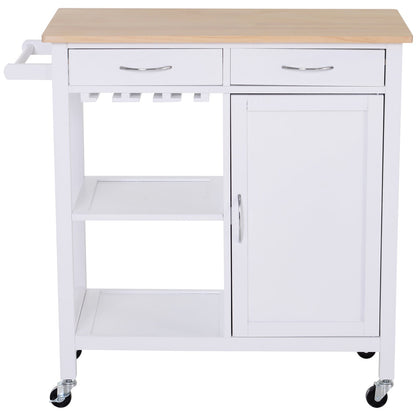 itchen Trolley with Drawers and Wheels in Wood Space Saving