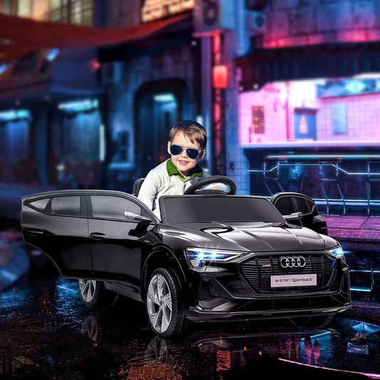 12V Electric Ride-On Toy Car with Remote Control, 3-8km/h Speed, Lights and Music, Ages 3-5 Years, Black